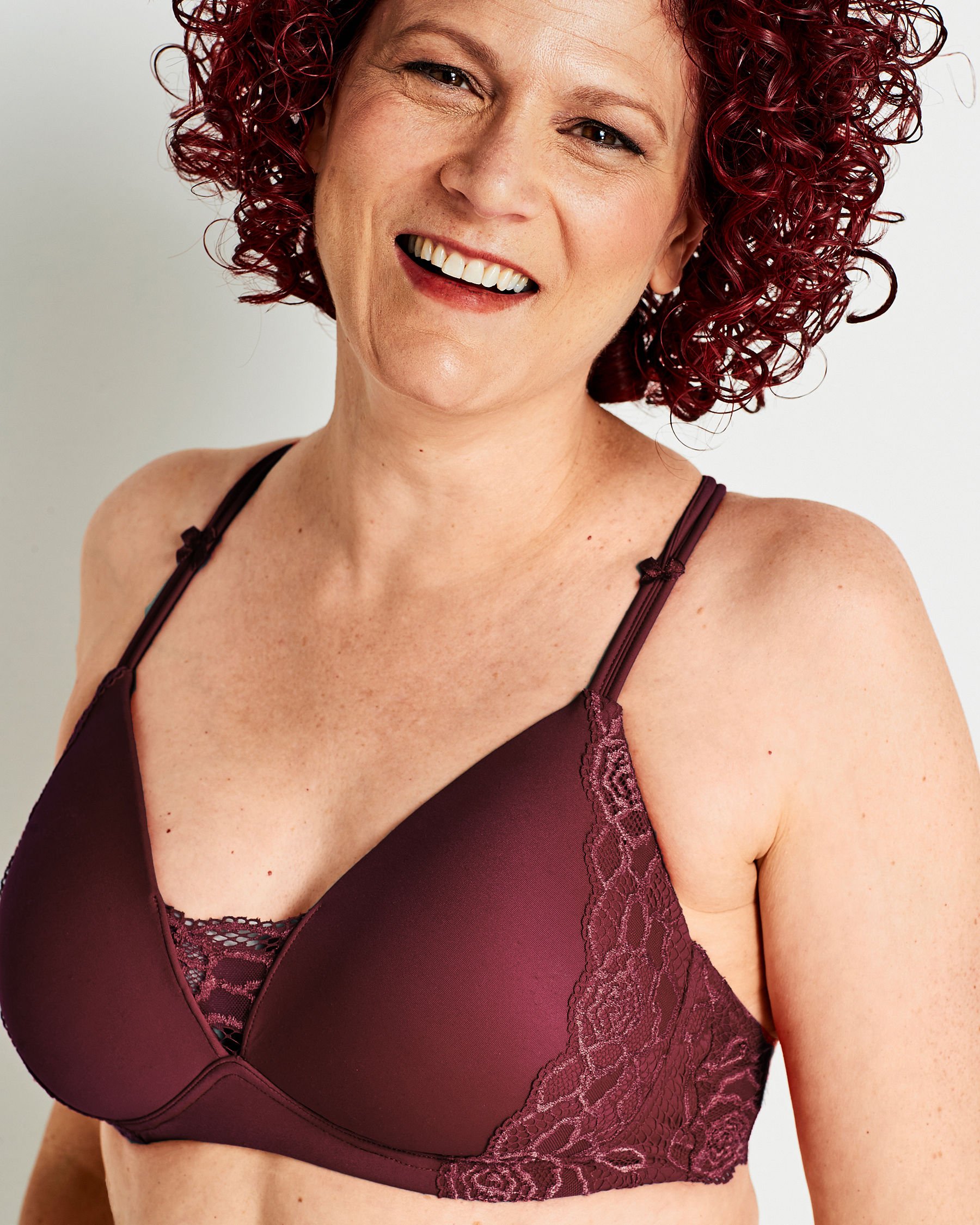 LA VIE EN ROSE Lightly Lined Wireless Mastectomy Bra Dark burgundy 389-110-1-98 - View1