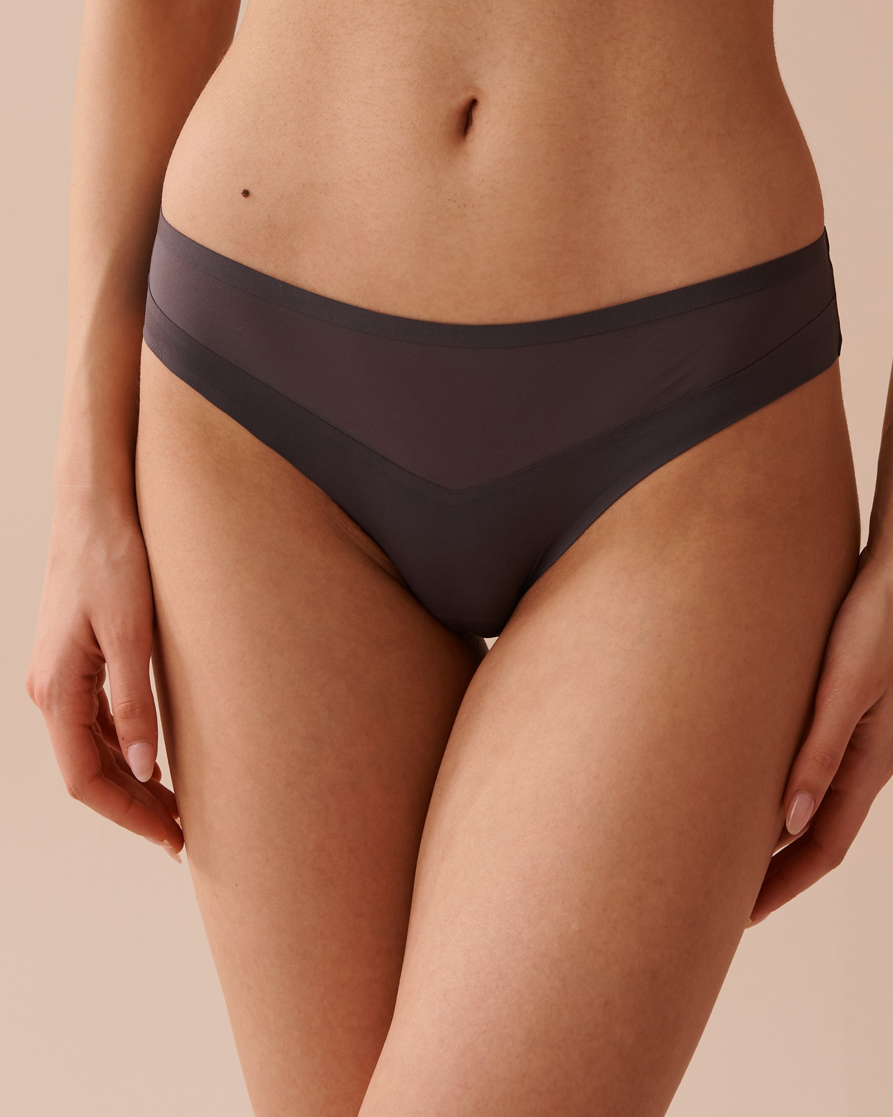 Microfiber and Mesh Bikini Panty