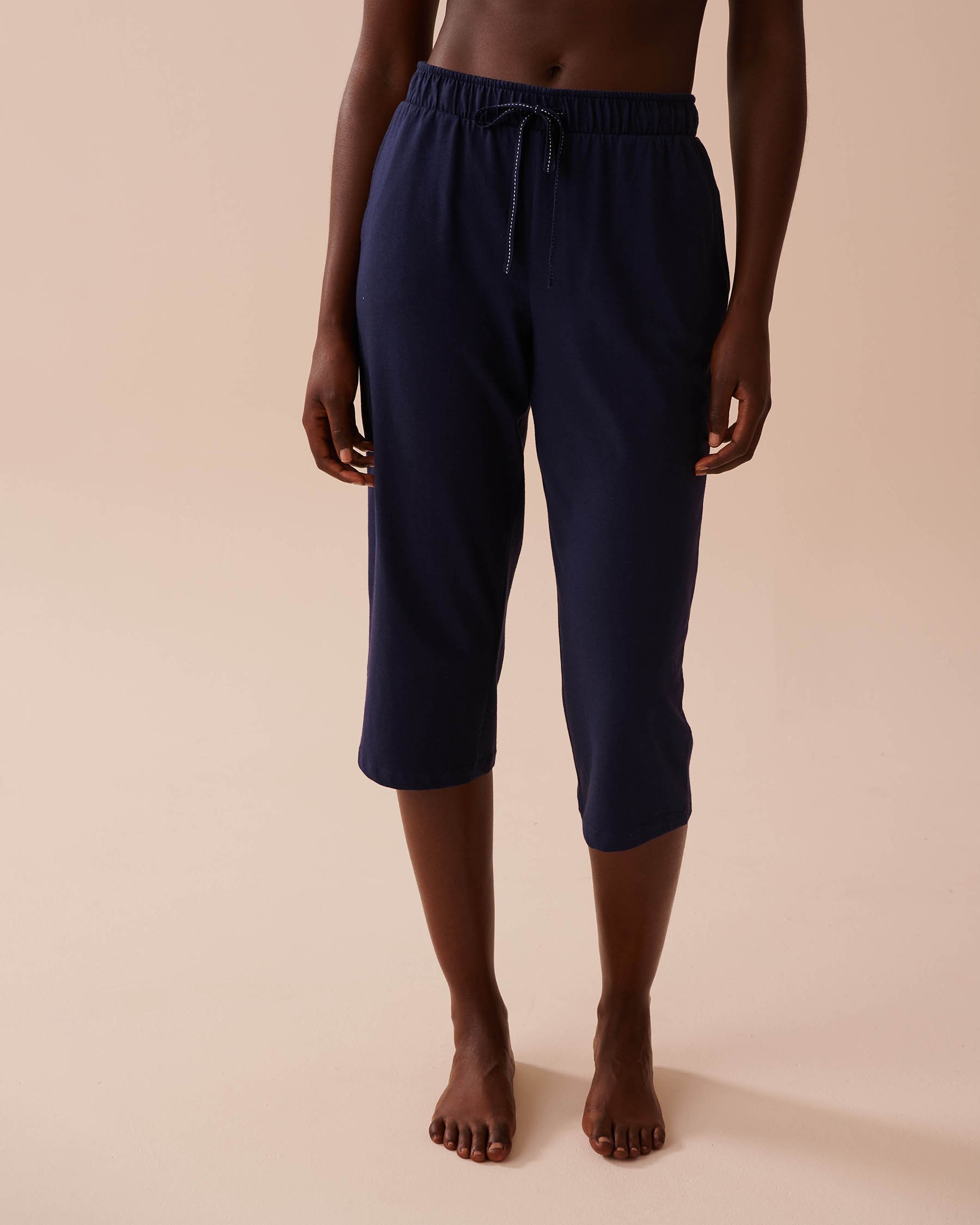 Solid Cotton Pajama Capris - Evening Blue | la Vie en Rose