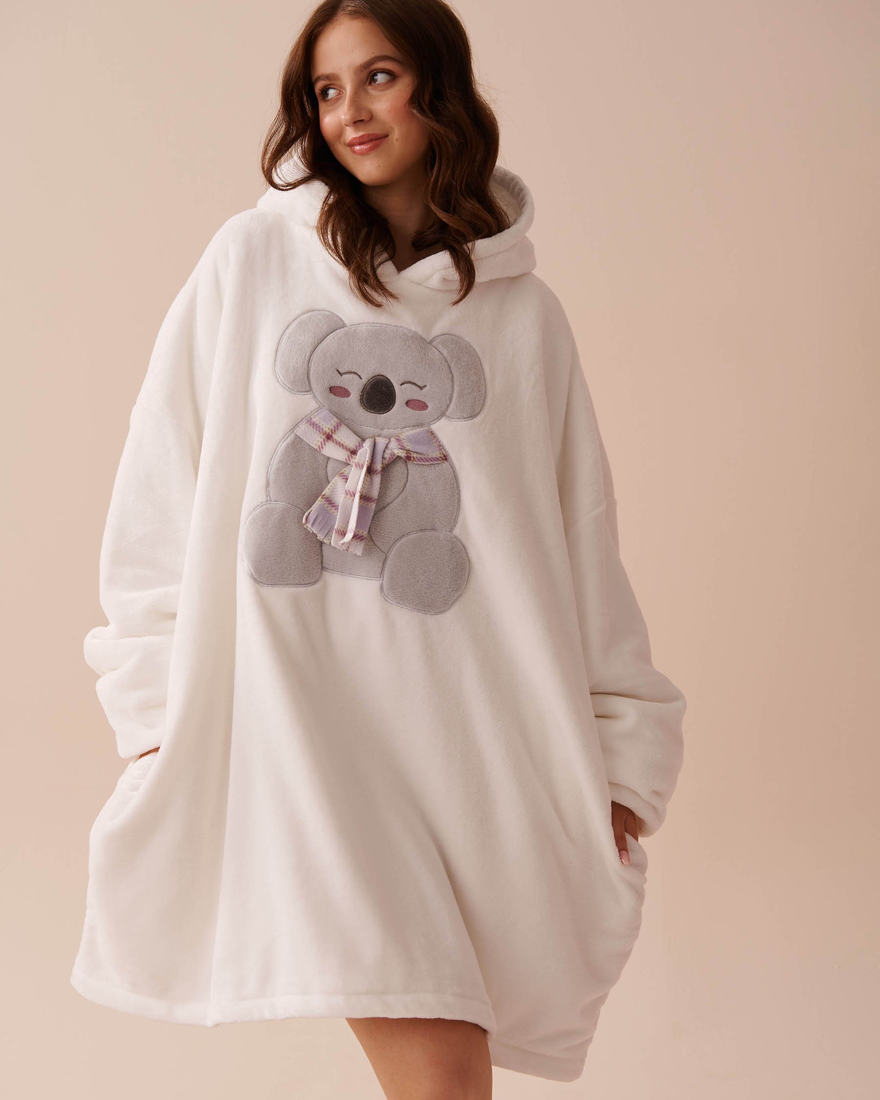 LA VIE EN ROSE Cute Koala Oversized Hoodie White 40700340 - View1