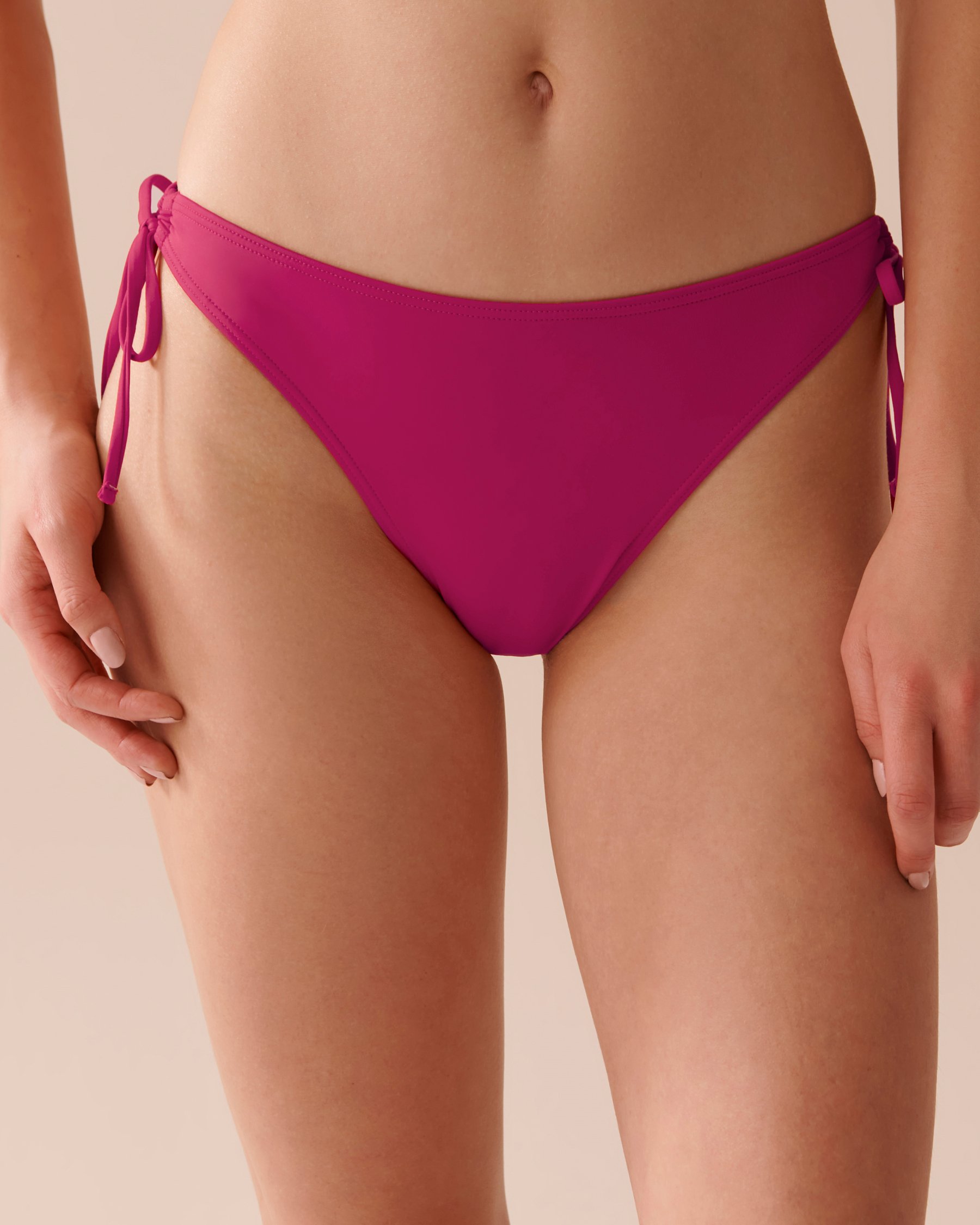 LA VIE EN ROSE AQUA HOT PINK Side Tie Brazilian Bikini Bottom Hot Pink 70300625 - View1