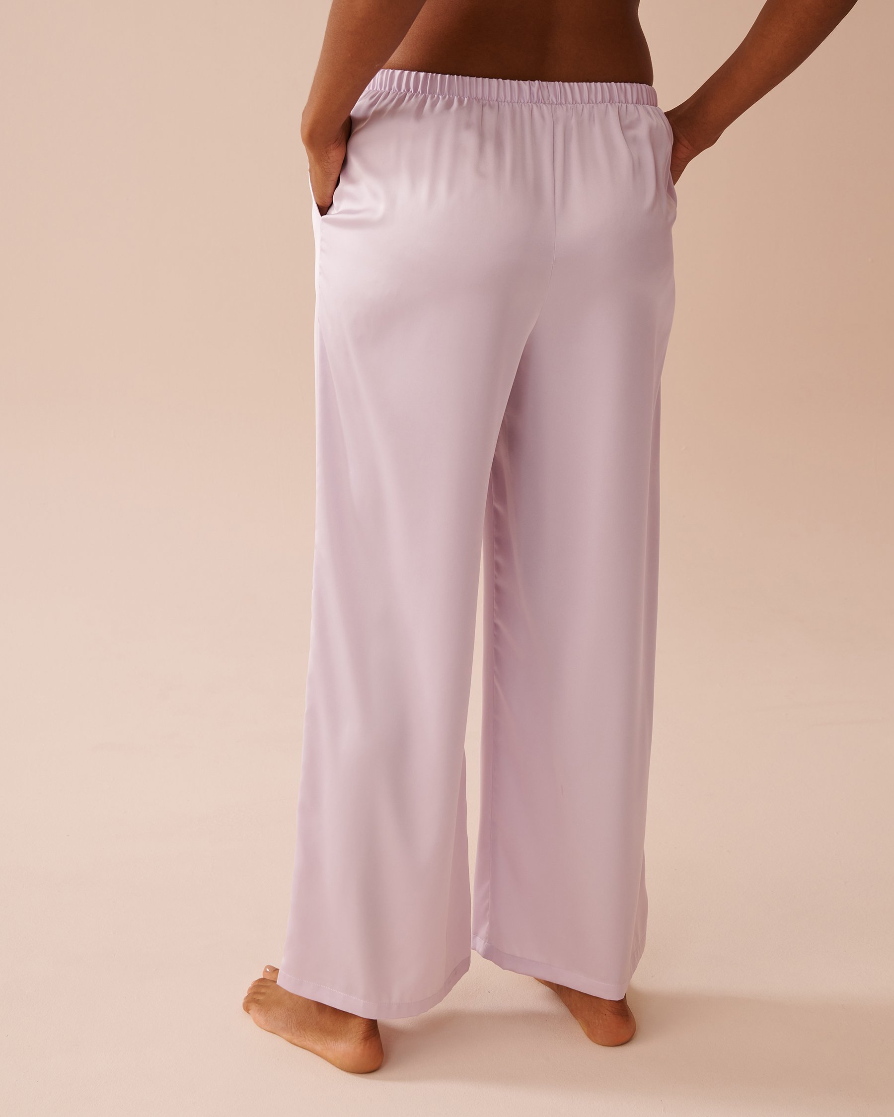 Pantalon En Satin - Lavande 