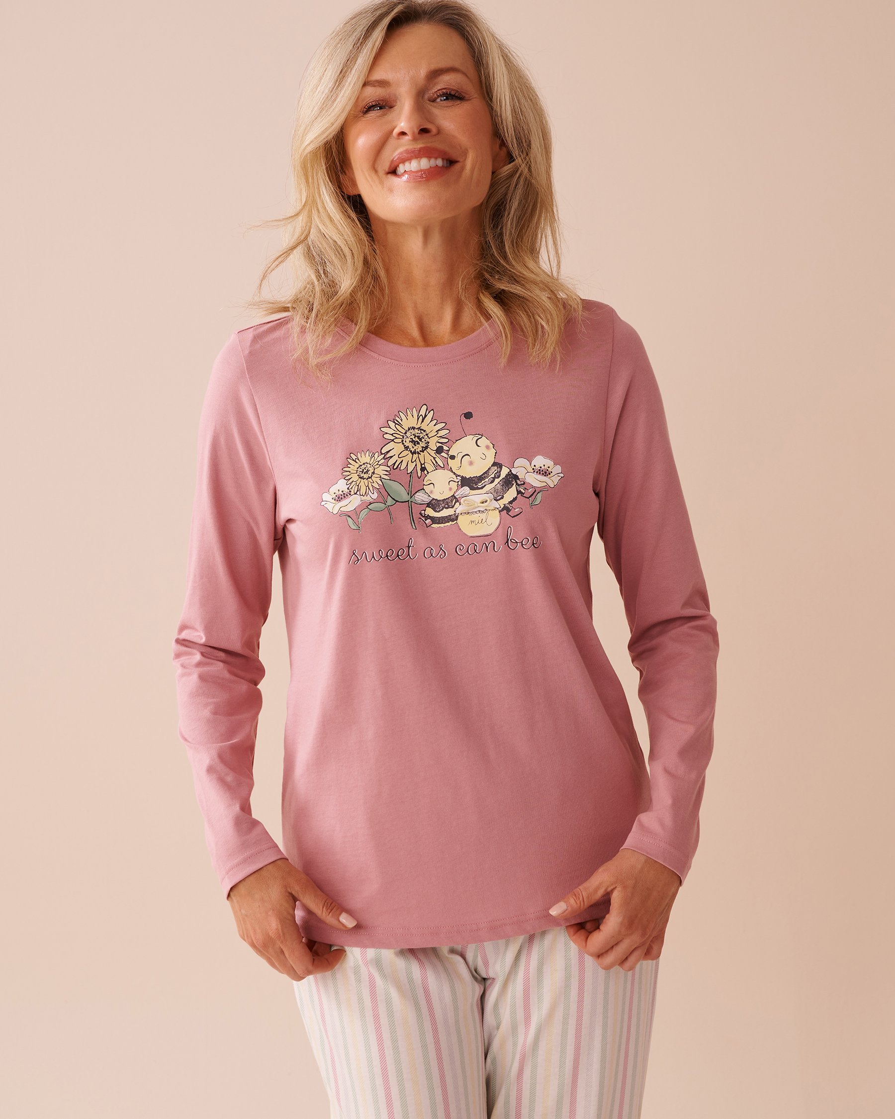 Bee Print Cotton Long Sleeve Shirt