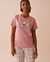 LA VIE EN ROSE Bee Print Cotton Crew Neck T-shirt Old Pink 40100693 - View1