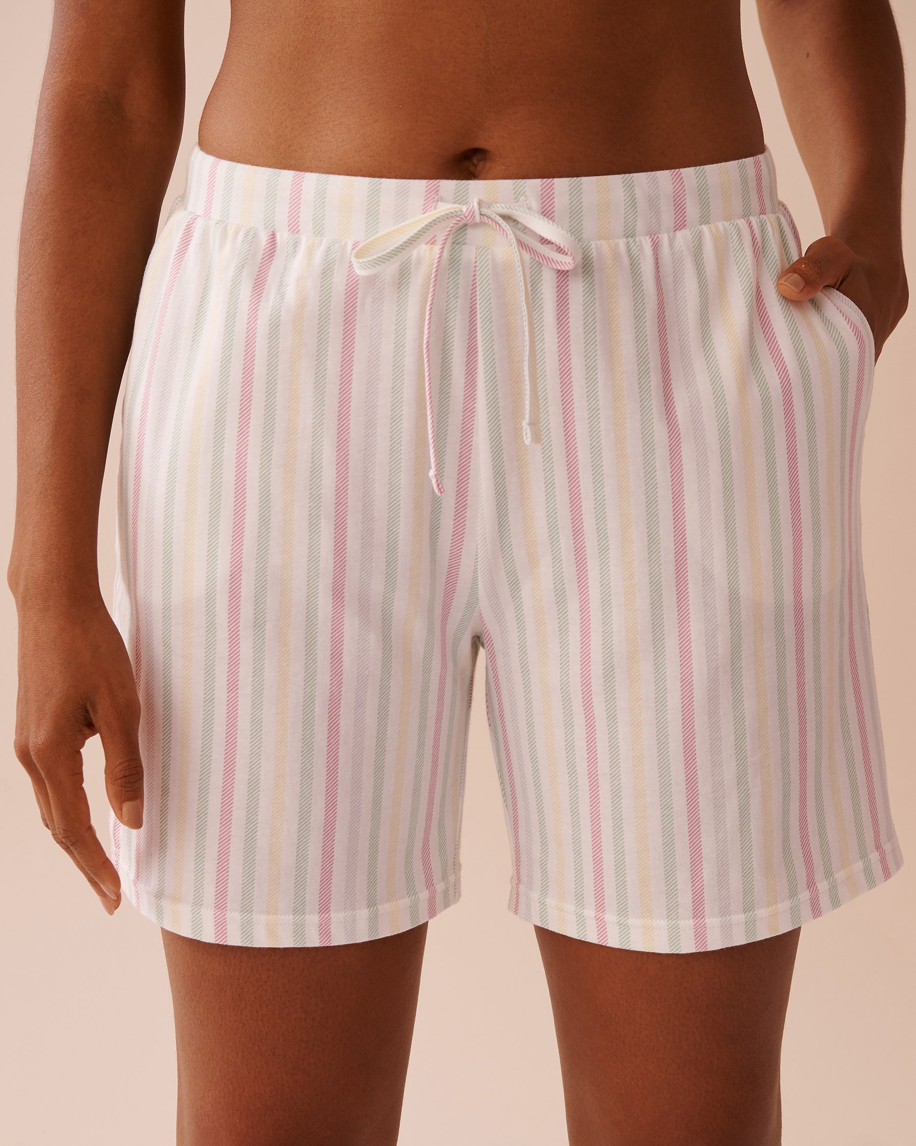 LA VIE EN ROSE Multistripe Cotton Bermuda Shorts Multistripe 40200680 - View1