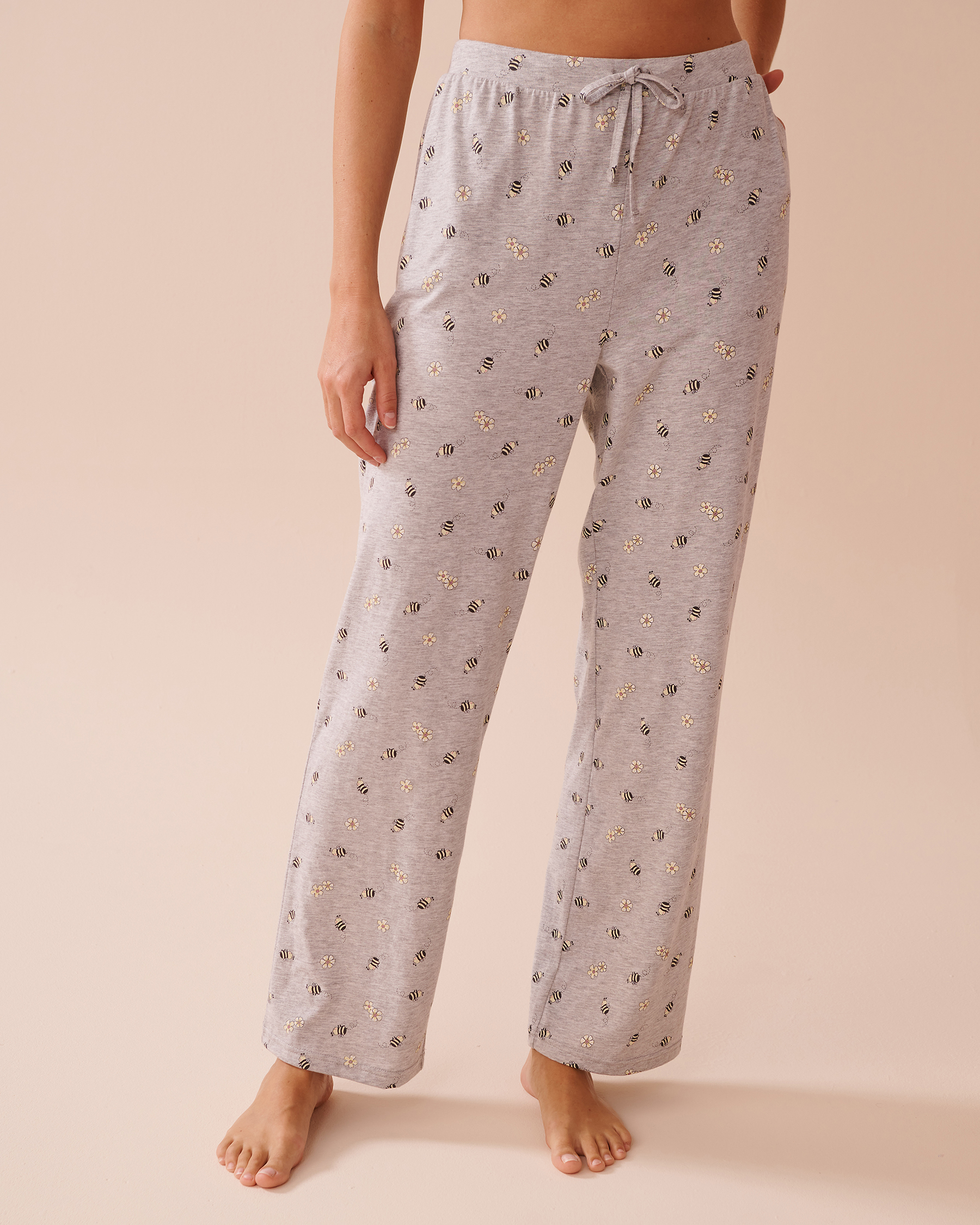 Bee Print Cotton Pajama Pants