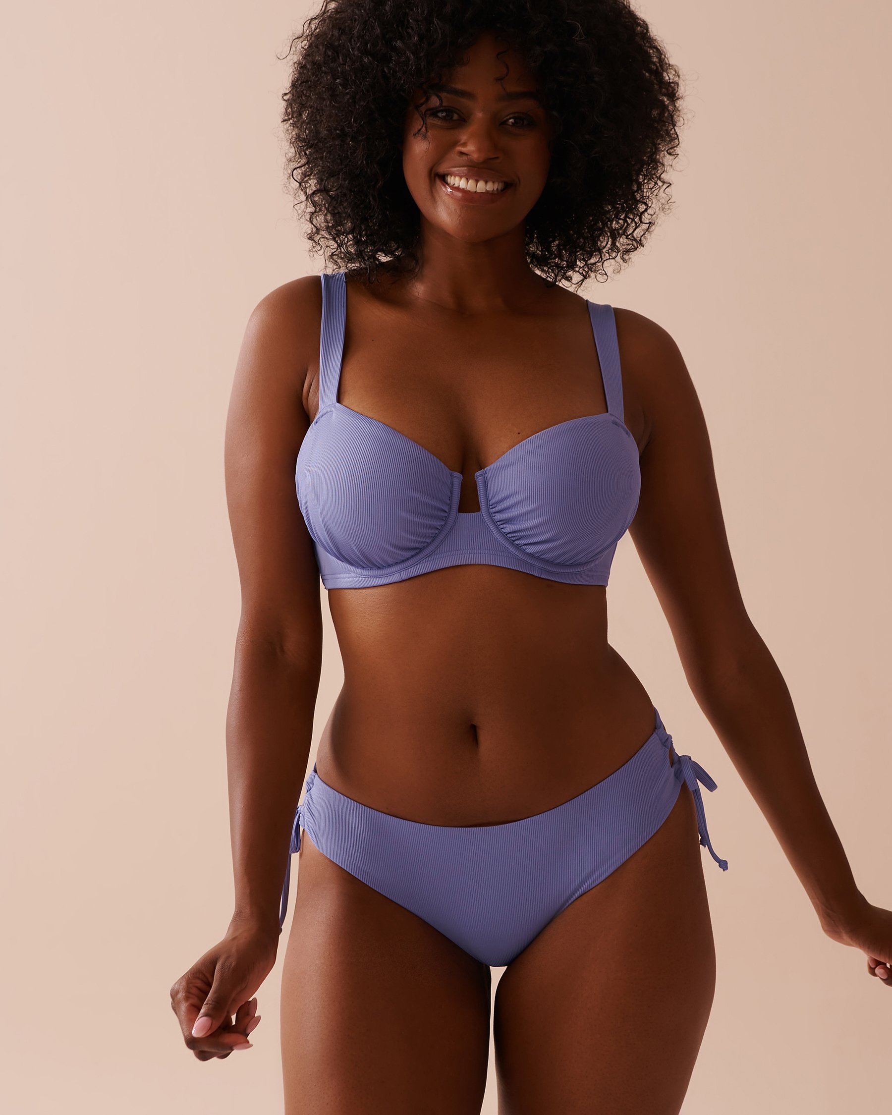 LA VIE EN ROSE AQUA PERIWINKLE Recycled Fibers D Cup Balconette Bikini Top Periwinkle 70200153 - View1