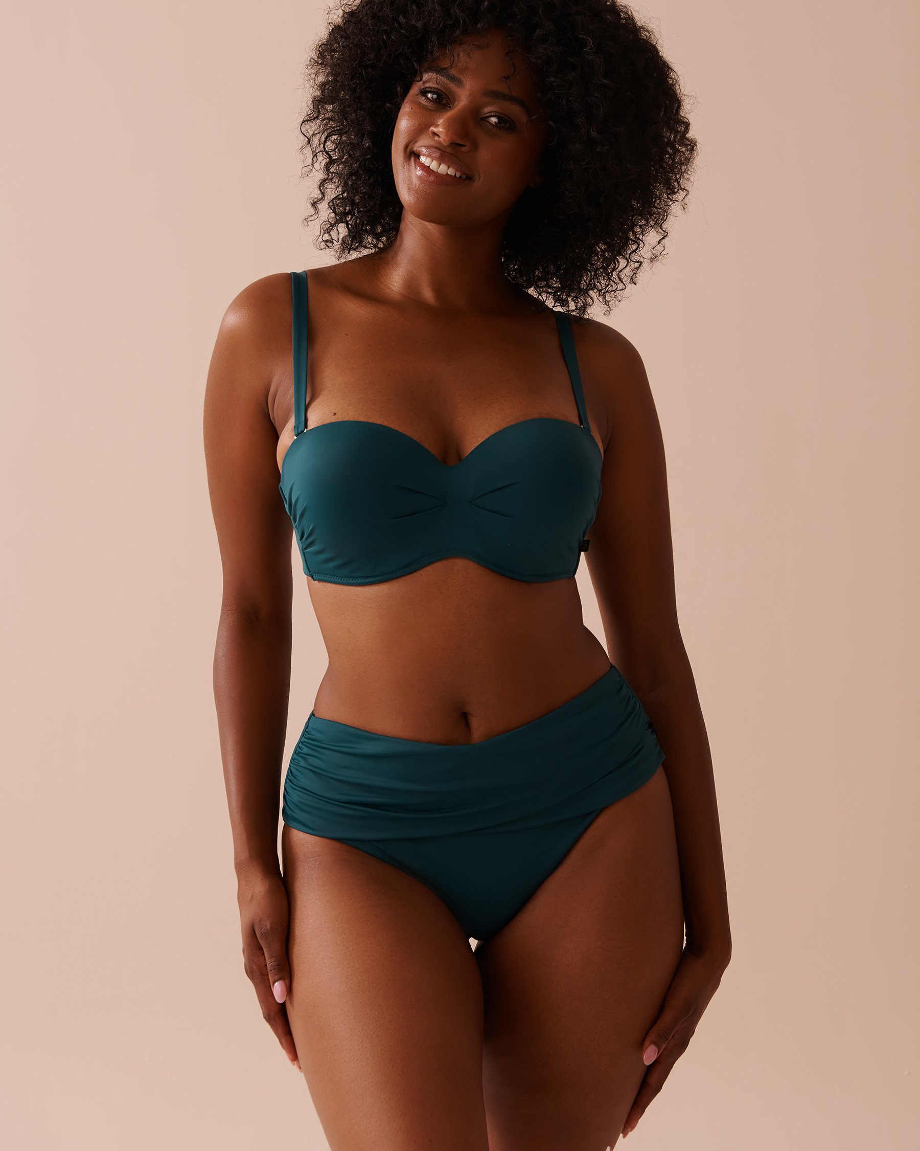 LA VIE EN ROSE AQUA DEEP TEAL D Cup Bandeau Bikini Top Deep Teal 70200156 - View1