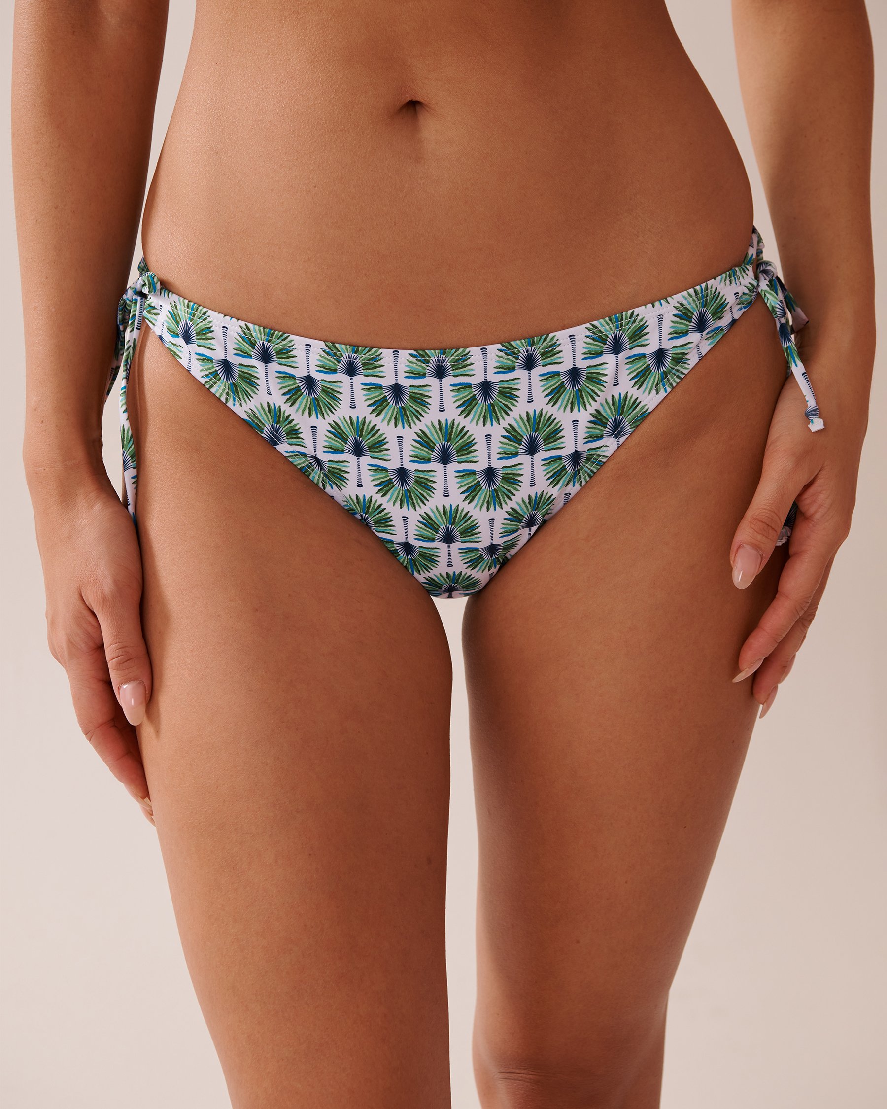 LA VIE EN ROSE AQUA GEO PALM TREE Side Tie Brazilian Bikini Bottom Geo Palm Tree 70300666 - View1