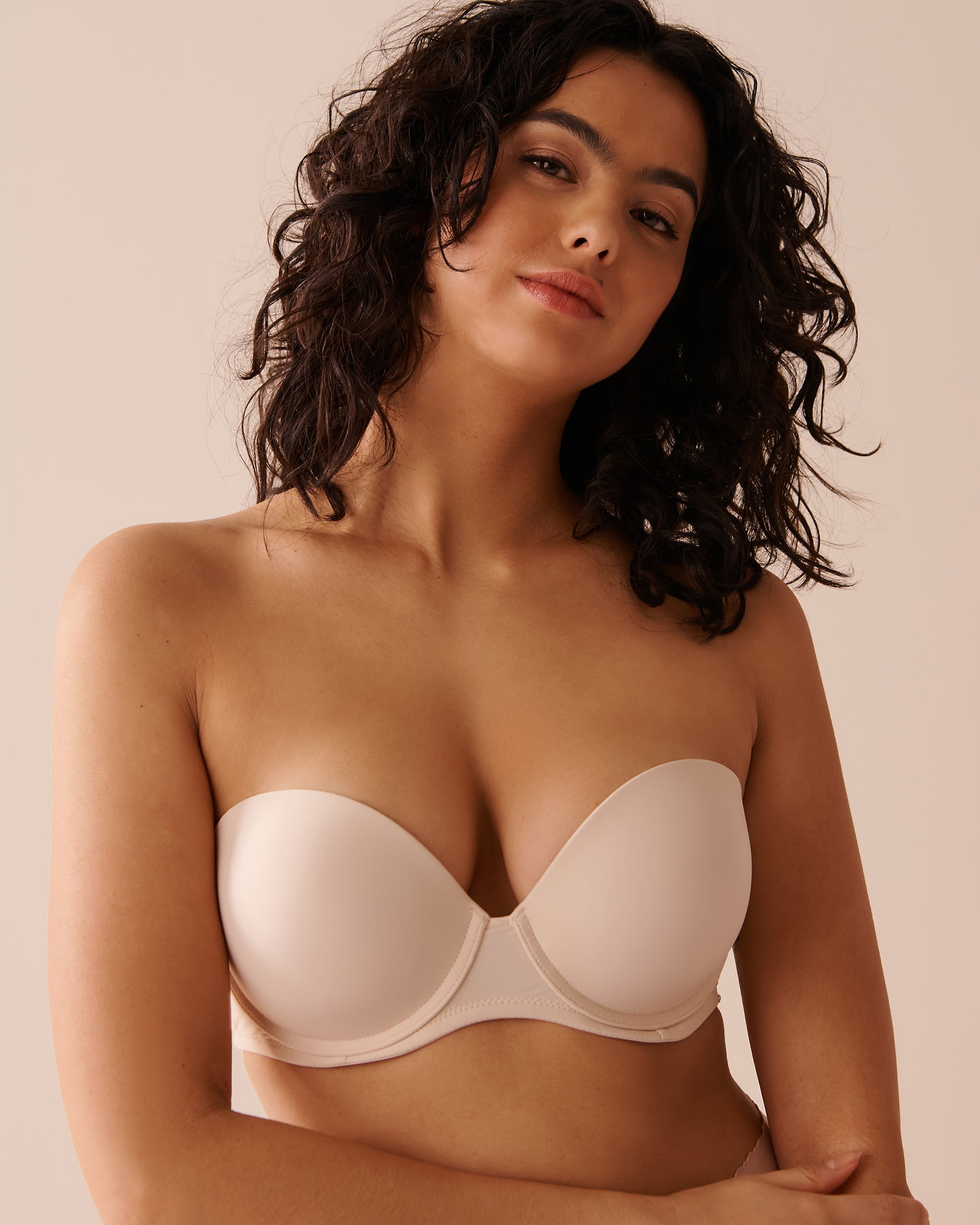 LA VIE EN ROSE Push-up Strapless Demi Bra Champagne 2040159 - View1