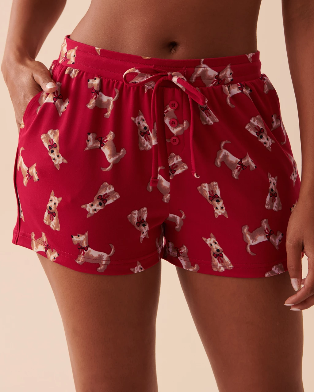 Scottie Print Super Soft Pajama Shorts Cute Scottie La Vie En Rose