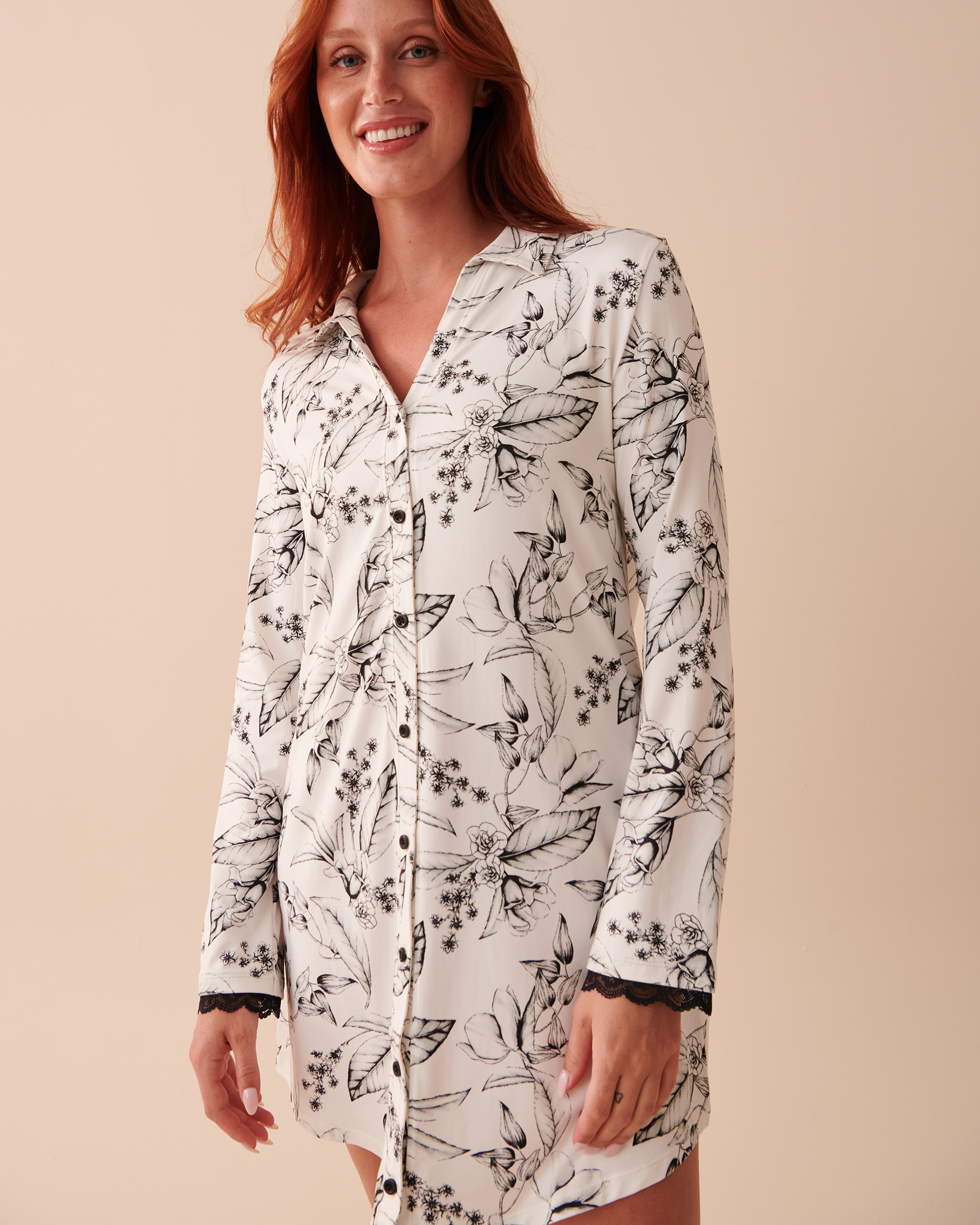 La Vie en Rose Winter Flowers Super Soft Sleepshirt. 4