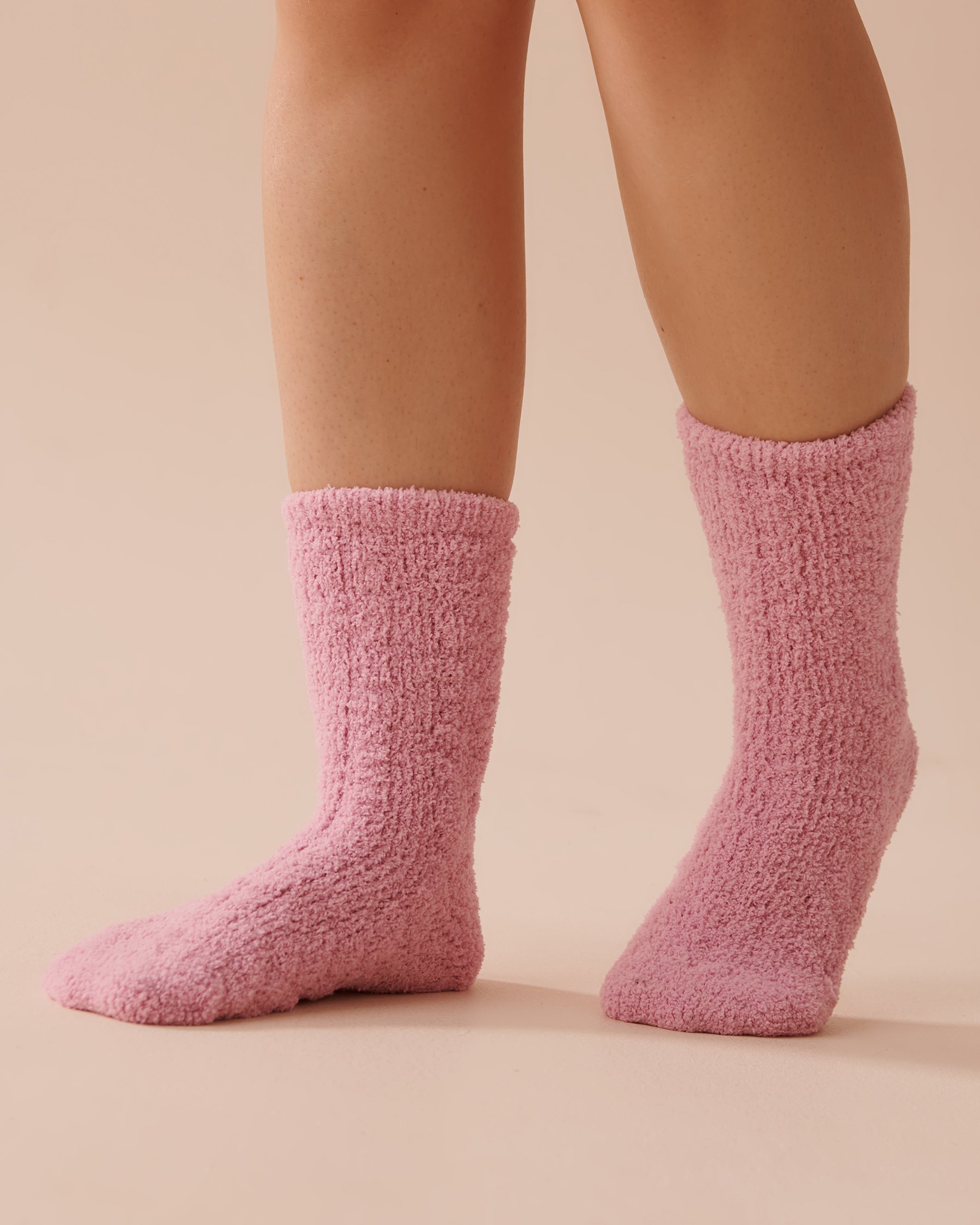 LA VIE EN ROSE Soft Plush Socks Mauve Mist 40700347 - View1