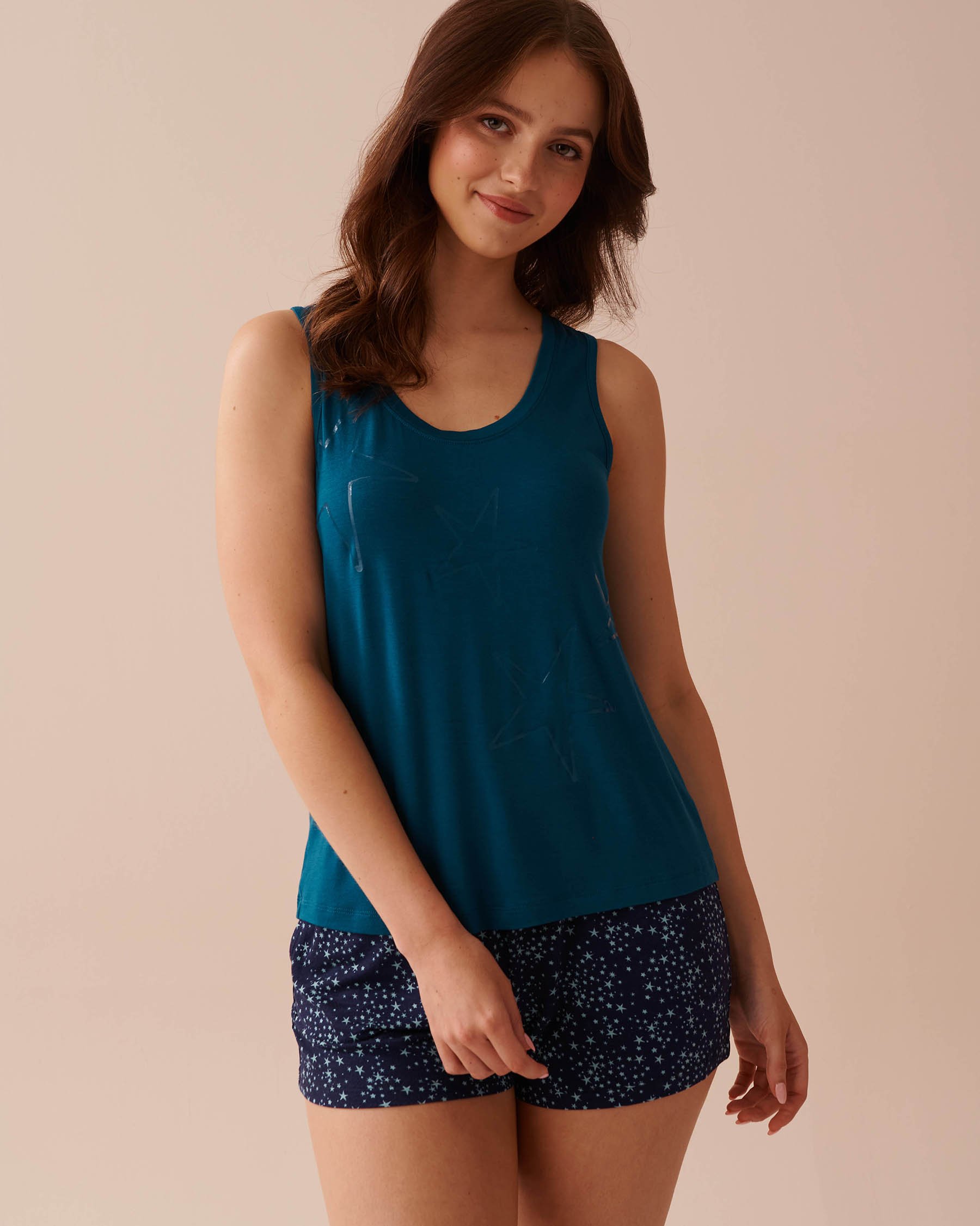 LA VIE EN ROSE Soft Jersey Cami Sea Blue 40100625 - View1