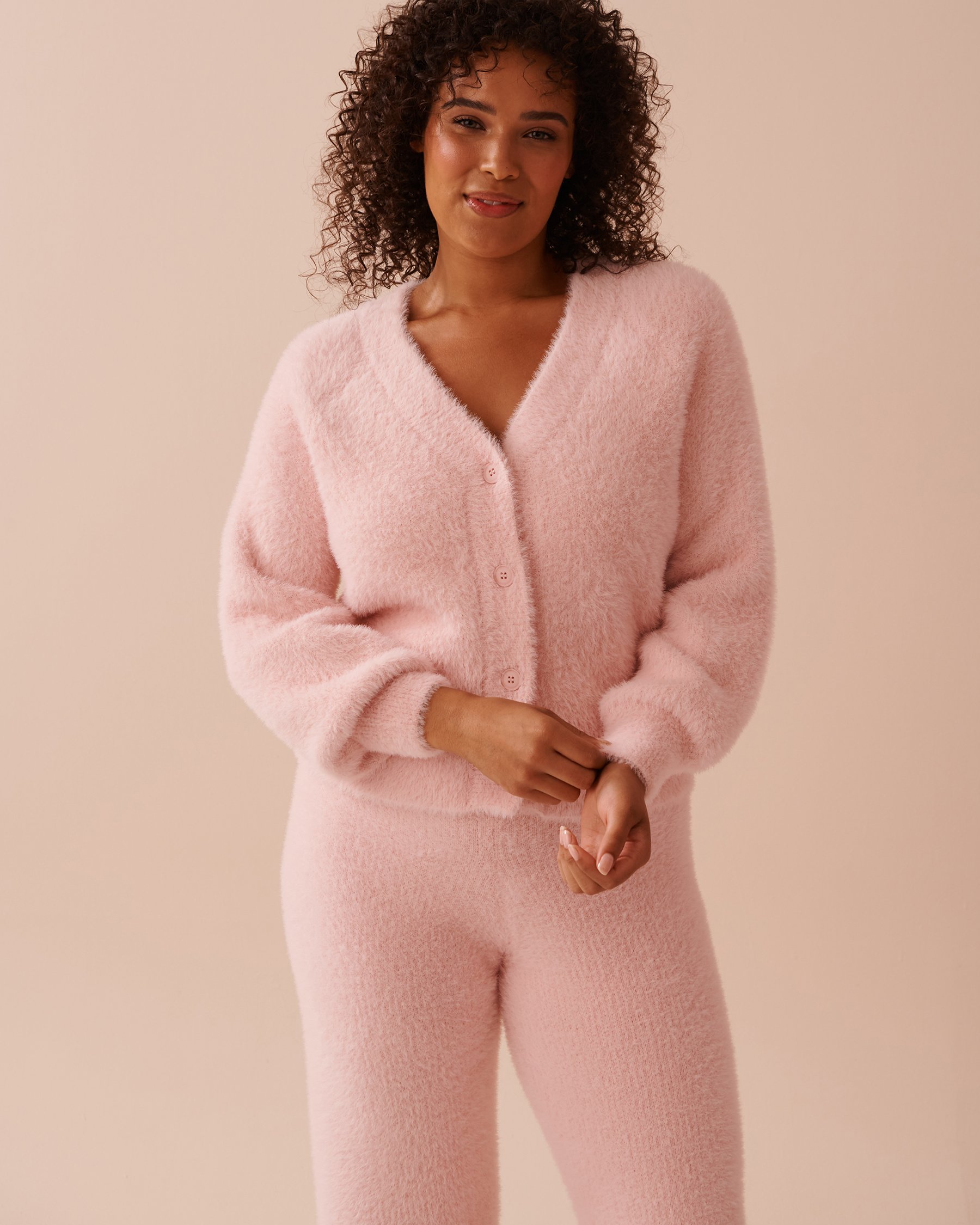 LA VIE EN ROSE Fluffy Cardigan Fairy Pink 50100097 - View1