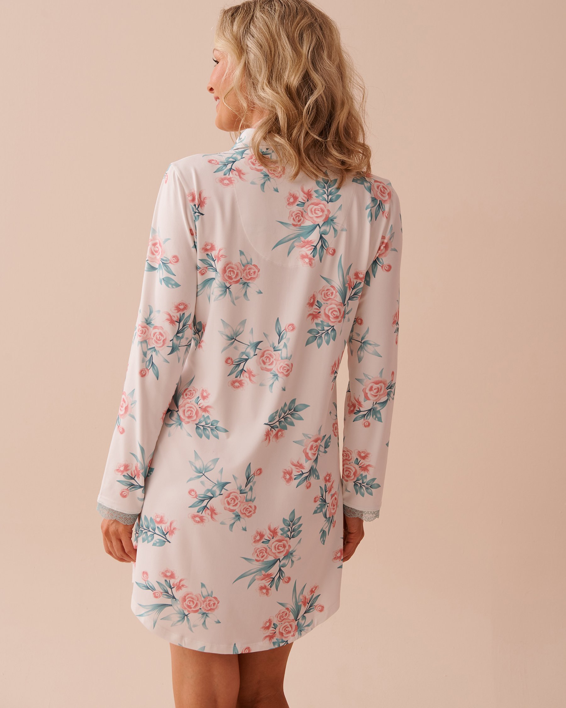 Rose Garden Print Super Moose Fair Isle Soft Long Sleeve Sleepshirt