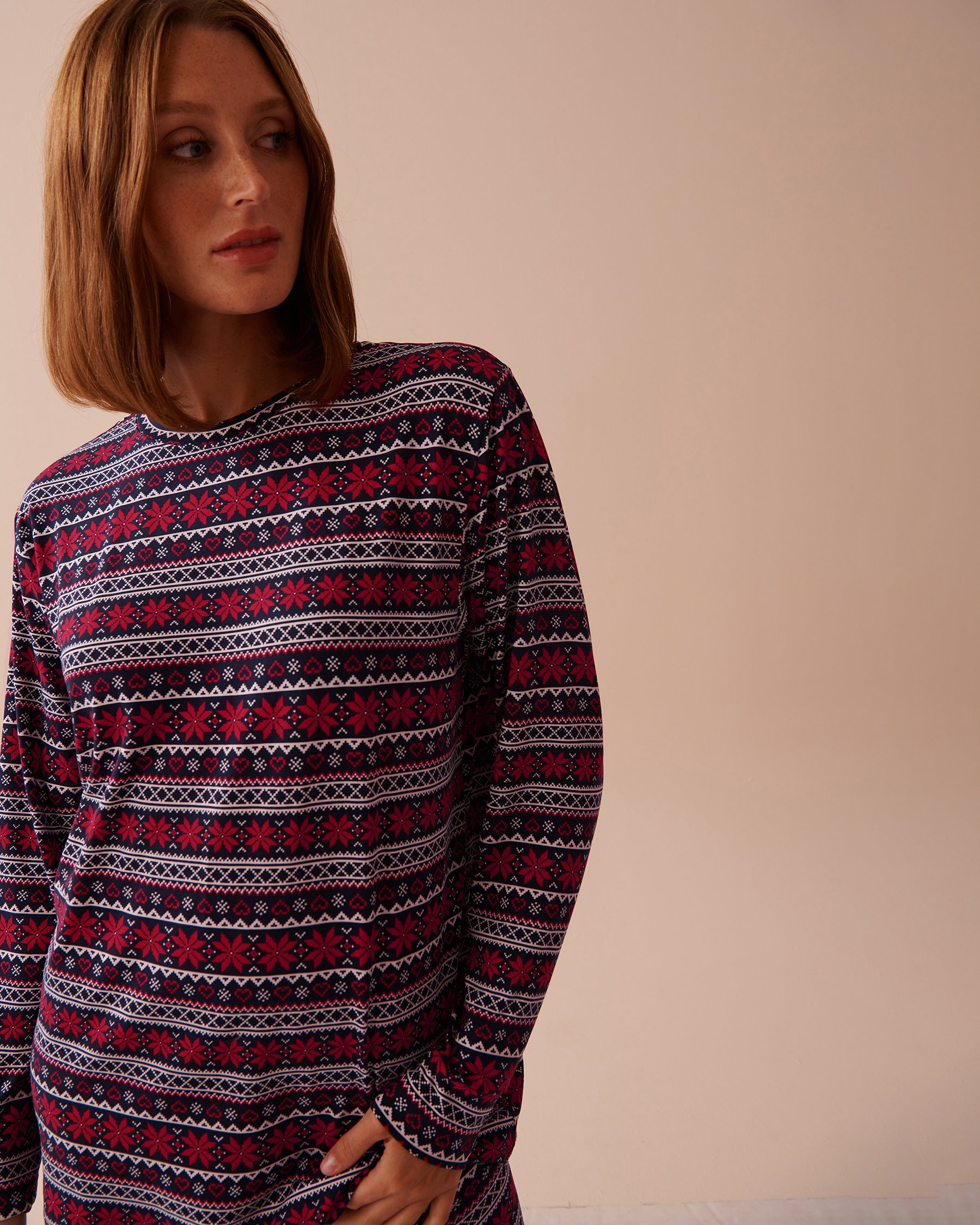 Fair Isle Print Super Soft Long Sleeve Shirt