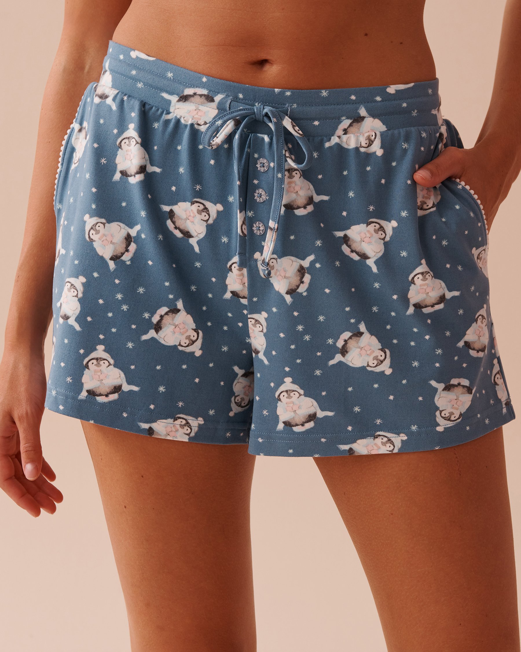 Penguin Print Super Soft Pajama Shorts