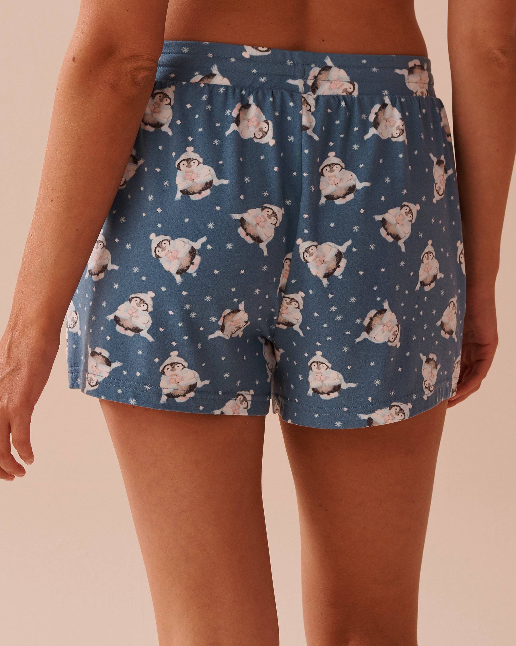 Penguin Print Super Soft Pajama Shorts