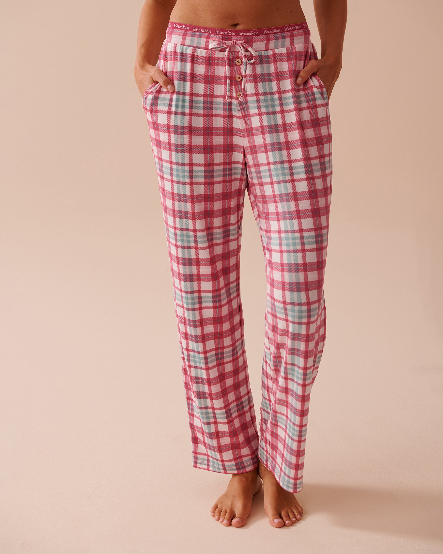 Red Stripe Super Soft Pajama Pants Red Blue Stripes la Vie en Rose