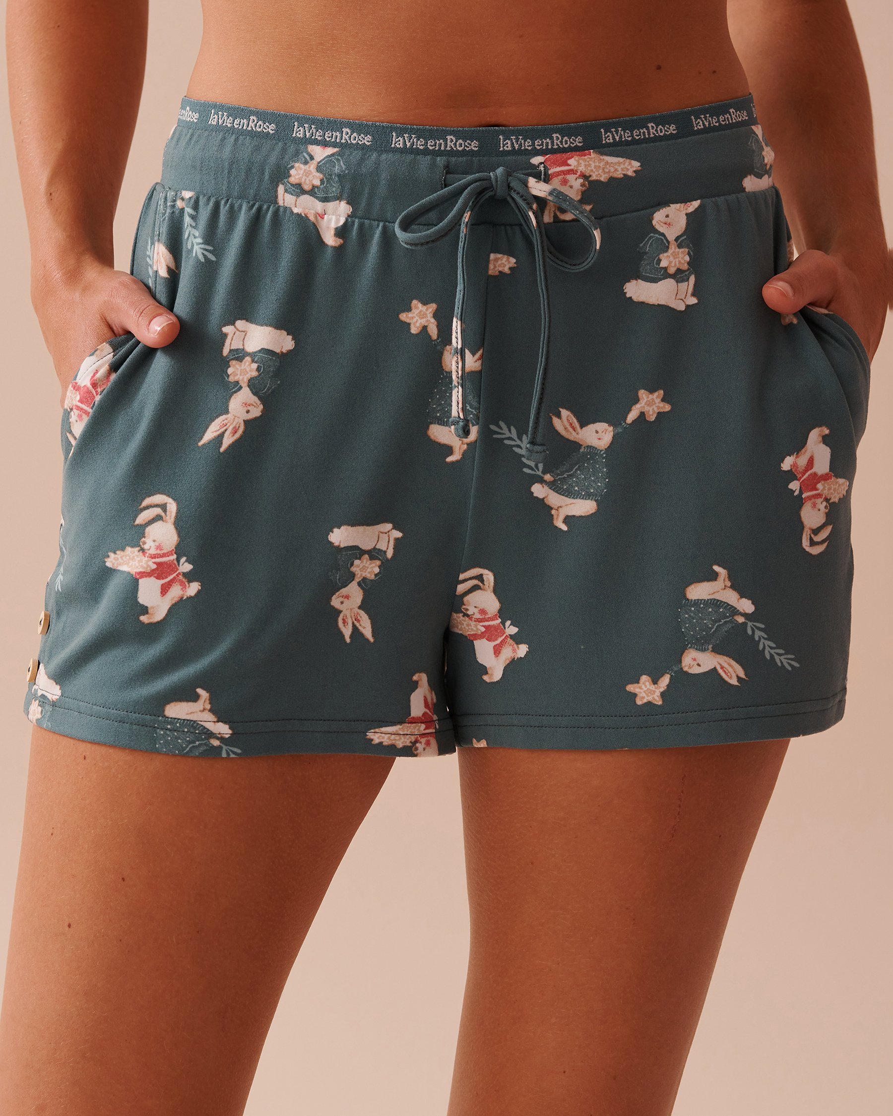 Rabbit Print Super Soft Pajama Shorts