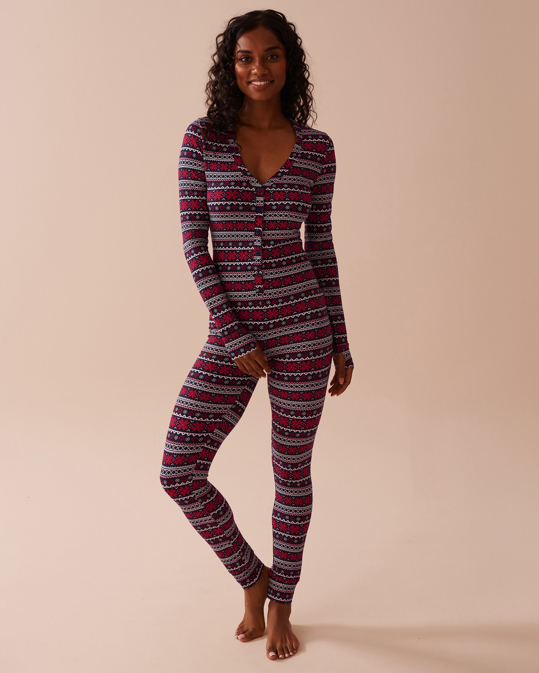 Fair Isle Print Super Soft Jumpsuit