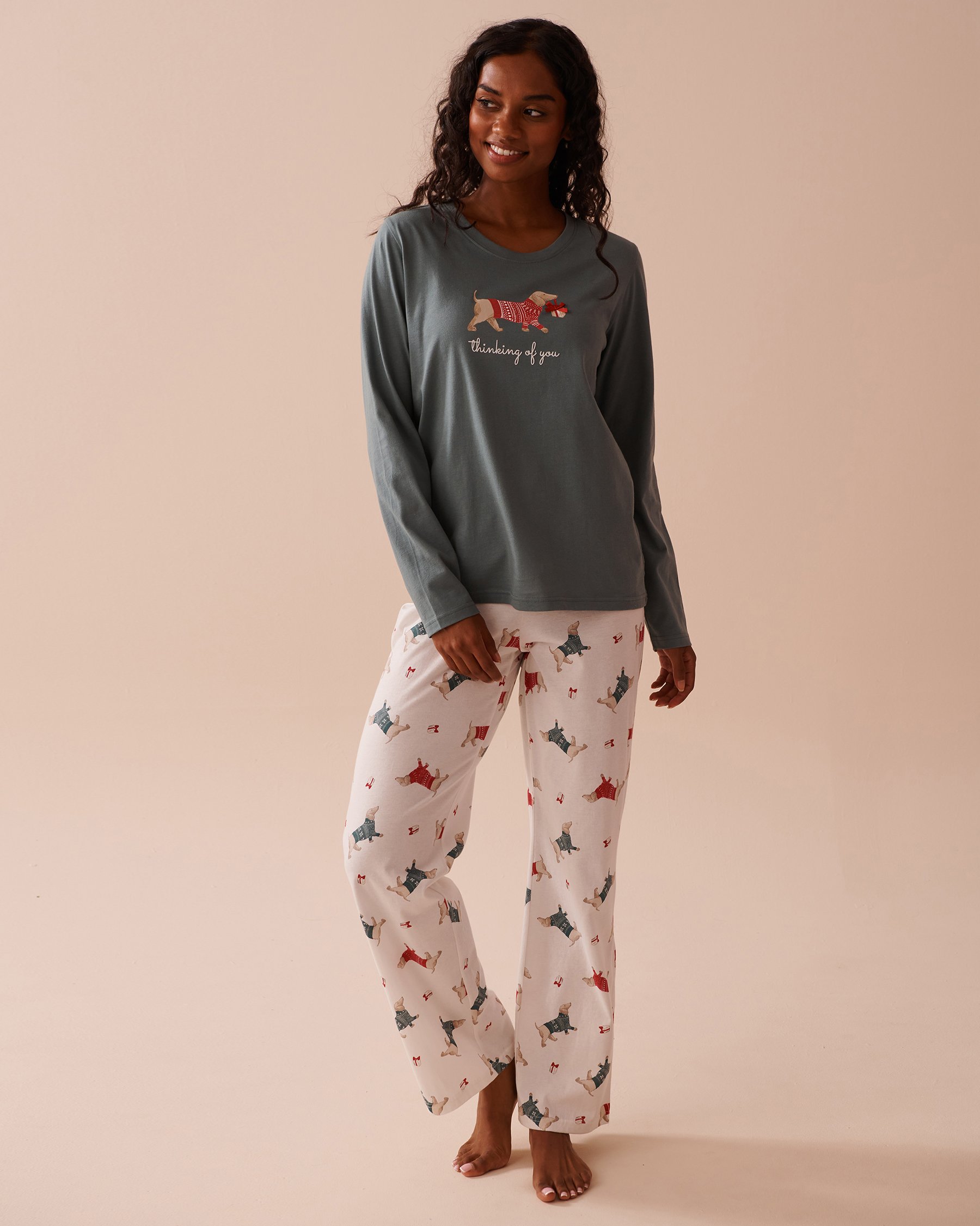 Dachshund Print Cotton PJ Set Dachshund Snow White la Vie en Rose