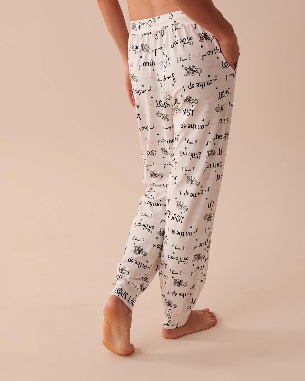 Dalmatians Super Soft Pajama Pants - Dalmatian Wording | la Vie en Rose