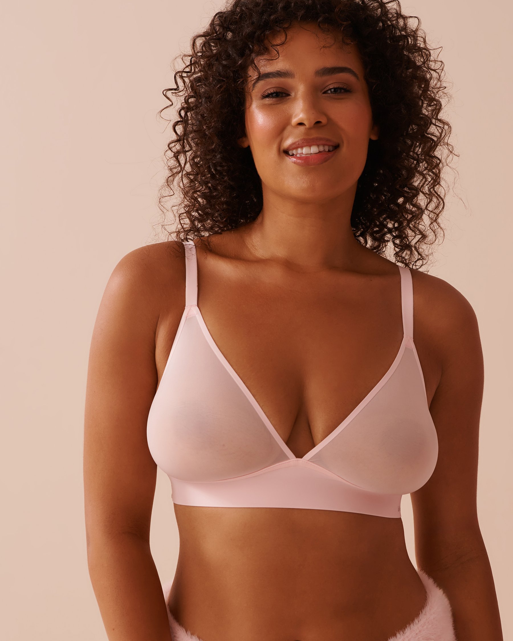 LA VIE EN ROSE Sheer Mesh Bralette Pink 10100152 - View1