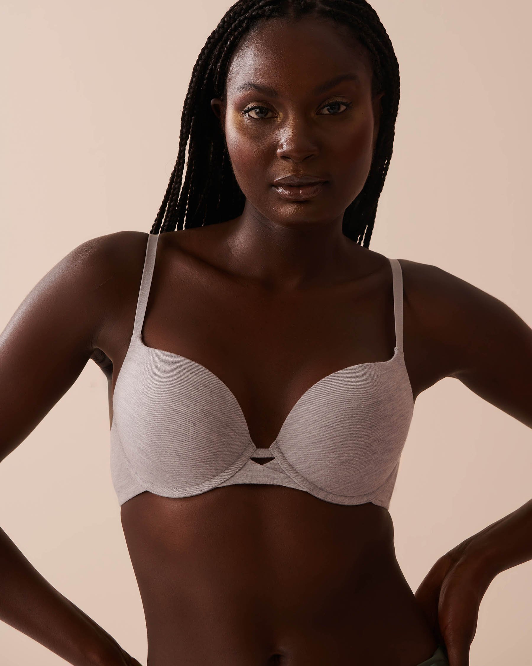 LA VIE EN ROSE Push-up Demi Modal Bra Grey 10300165 - View1