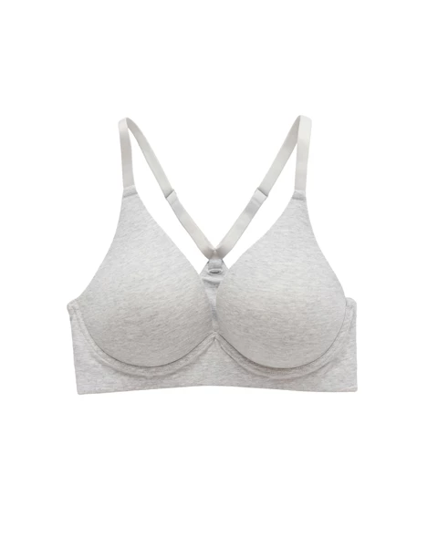 Lightly Lined Wireless Cotton Bra - Grey | la Vie en Rose